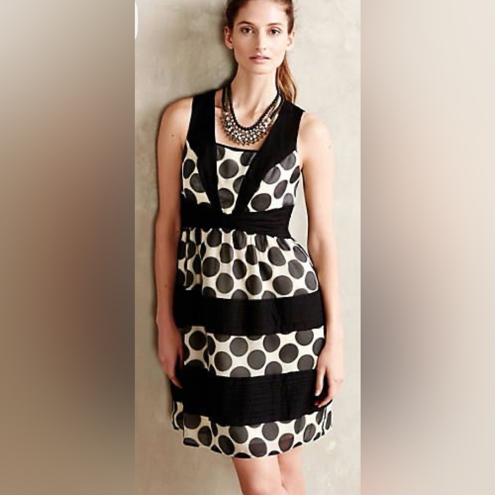 Ivy and Blu Black and White Polka Dot Mini Dress
